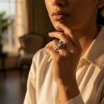 将图像加载到图库查看器中, 925 Silver Geometric Ring for Women | Mother of Pearl