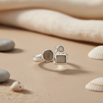 将图像加载到图库查看器中, 925 Silver Geometric Ring for Women | Mother of Pearl