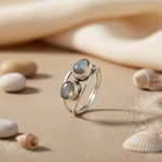 将图像加载到图库查看器中, 925 Sterling Silver Double Stone Ring for Women | Gift Jewelry