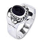 Load image into Gallery viewer, 925 Silver Onyx Ring for Men | Black Stone Ring | Gift
