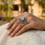 Load image into Gallery viewer, 925 Sterling Silver Ring with Oval Gemstone for Women