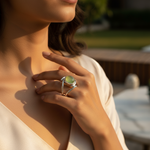 Load image into Gallery viewer, 925 Silver Green Gemstone Ring for Women | Daily Wear Jewelry