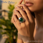 Load image into Gallery viewer, 925 Sterling Silver Green Onyx Ring for Women | Statement Jewelry