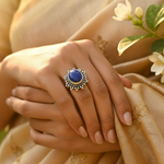 将图像加载到图库查看器中, 925 Silver Lapis Lazuli Ring for Women | Gemstone Jewelry