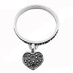 将图像加载到图库查看器中, 925 Silver Heart Dangle Ring for Women | Gift Jewelry