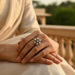 将图像加载到图库查看器中, 925 Sterling Silver Pearl Ring for Women | Flower Design Jewelry