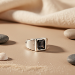 Load image into Gallery viewer, 925 Silver Black Onyx Ring for Men | Signet Ring