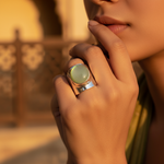Load image into Gallery viewer, 925 Silver Green Gemstone Ring for Women | Statement Jewelry