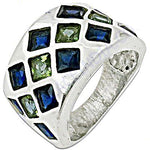 Load image into Gallery viewer, 925 Silver Blue & Green Gemstone Ring for Women | Statement Jewelry