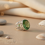 Load image into Gallery viewer, 925 Silver Green Gemstone Ring for Women | Statement Jewelry