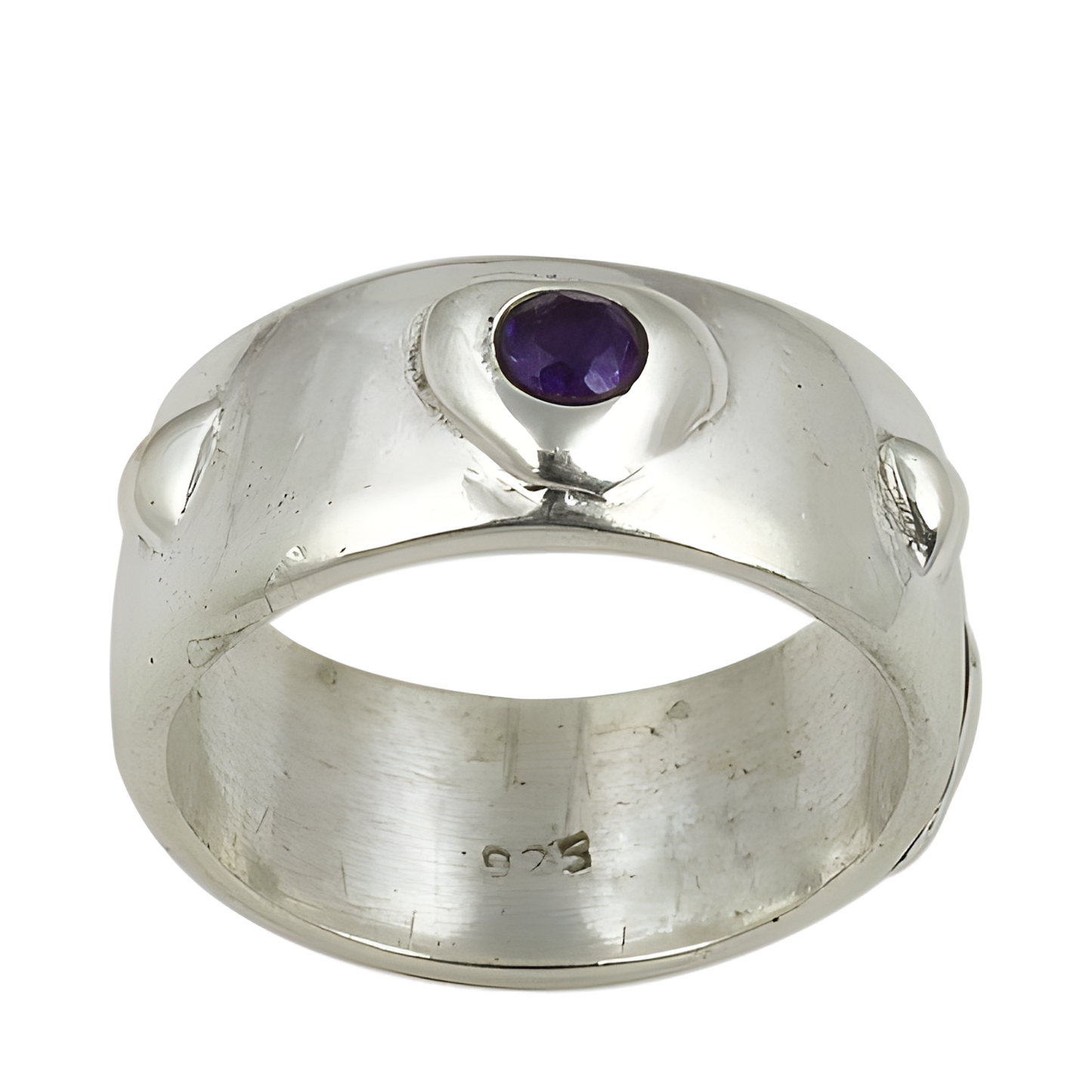 Fashion Accessories Amethyst & Cubic Zirconia Gemstone Silver Ring