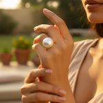 Load image into Gallery viewer, Silver Pearl Ring for Women | Statement Jewelry | Gift