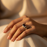 将图像加载到图库查看器中, 925 Silver Garnet Gemstone Ring for Men | Signet Style Jewelry