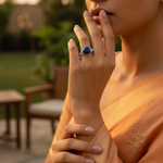 将图像加载到图库查看器中, 925 Silver Blue Gemstone Ring for Women | Daily Wear