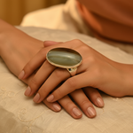 Load image into Gallery viewer, 925 Sterling Silver Ring with Oval Gemstone | Women's Ring
