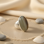 Load image into Gallery viewer, 925 Sterling Silver Ring with Oval Gemstone | Women's Ring