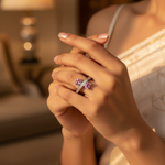 将图像加载到图库查看器中, 925 Silver Pink Gemstone Ring for Women | Fine Jewelry