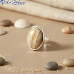 Load image into Gallery viewer, Silver Stone Ring for Men | Handmade Jewelry Gift