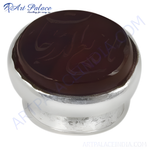 Load image into Gallery viewer, Silver ring with a dark stone, a stylish men's ring