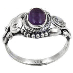 将图像加载到图库查看器中, 925 Silver Oval Purple Stone Ring for Women | Gift Jewelry