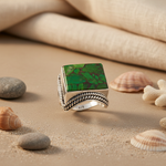 Load image into Gallery viewer, 925 Silver Green Gemstone Ring for Women | Statement Jewelry