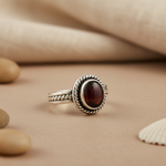 Load image into Gallery viewer, 925 Silver Garnet Oval Ring for Women | Gemstone Jewelry