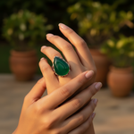 Load image into Gallery viewer, 925 Sterling Silver Green Onyx Ring for Women | Gemstone Jewelry