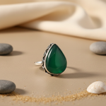 Load image into Gallery viewer, 925 Sterling Silver Green Onyx Ring for Women | Gemstone Jewelry