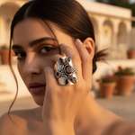 Load image into Gallery viewer, 925 Silver Garnet Gemstone Ring for Women | Statement Jewelry