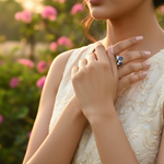 将图像加载到图库查看器中, 925 Silver Iolite & White Topaz Ring for Women | Gift Jewelry
