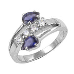 将图像加载到图库查看器中, 925 Silver Iolite & White Topaz Ring for Women | Gift Jewelry