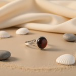 将图像加载到图库查看器中, 925 Silver Round Brown Stone Ring for Women | Gift Jewelry