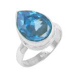 Load image into Gallery viewer, 925 Silver Blue Topaz Ring for Women | Pear-Cut Gemstone