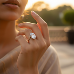 将图像加载到图库查看器中, Silver Oval Cut Cubic Zirconia Ring for Women | Gift