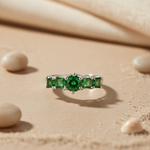 Load image into Gallery viewer, Emerald Gemstone Ring in 925 Silver for Women | Engagement Gift