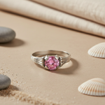 Load image into Gallery viewer, Silver Pink Gemstone Ring for Women | Sterling Silver Ring