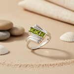Load image into Gallery viewer, Silver Peridot Ring for Women | Gemstone Ring | Gift