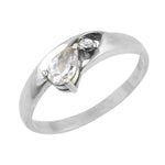 将图像加载到图库查看器中, Silver Pear-Cut Cubic Zirconia Ring for Women | Gift Jewelry