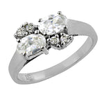 将图像加载到图库查看器中, Silver Oval & Round Diamond Ring for Women | Engagement Jewelry