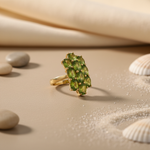 Load image into Gallery viewer, gold plating Peridot Cluster Ring for Women | Gemstone Jewelry