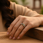将图像加载到图库查看器中, 925 Sterling Silver Ring with Green Stone for Women