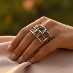 将图像加载到图库查看器中, 925 Silver Garnet Gemstone Ring for Women | Statement Jewelry