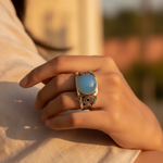 Load image into Gallery viewer, 925 Sterling Silver Blue Chalcedony Ring for Women | Gift