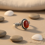 将图像加载到图库查看器中, 925 Silver Carnelian Ring for Women | Gemstone Ring