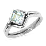 将图像加载到图库查看器中, 925 Silver Aquamarine Ring for Women | Square Stone