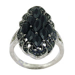 将图像加载到图库查看器中, Silver Black Onyx Ring for Women | Cocktail Jewelry Gift