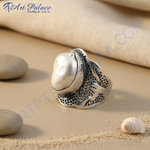 Load image into Gallery viewer, 925 Silver Pearl Cocktail Ring for Women | Statement Jewelry