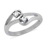 Load image into Gallery viewer, Silver Two Stone Diamond Ring | Engagement Ring | Gift