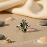 Load image into Gallery viewer, 925 Silver Labradorite Ring for Women | Gemstone Jewelry