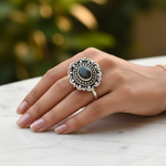 将图像加载到图库查看器中, 925 Silver Black Onyx Ring for Women | Gemstone Jewelry